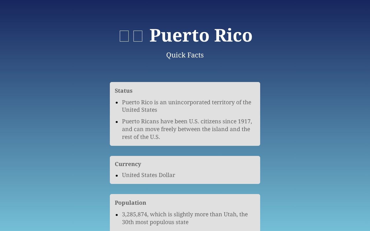 Puerto Rico - Quick Facts about the Enchanted Island