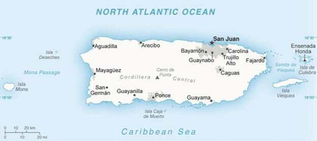 Map of Puerto Rico